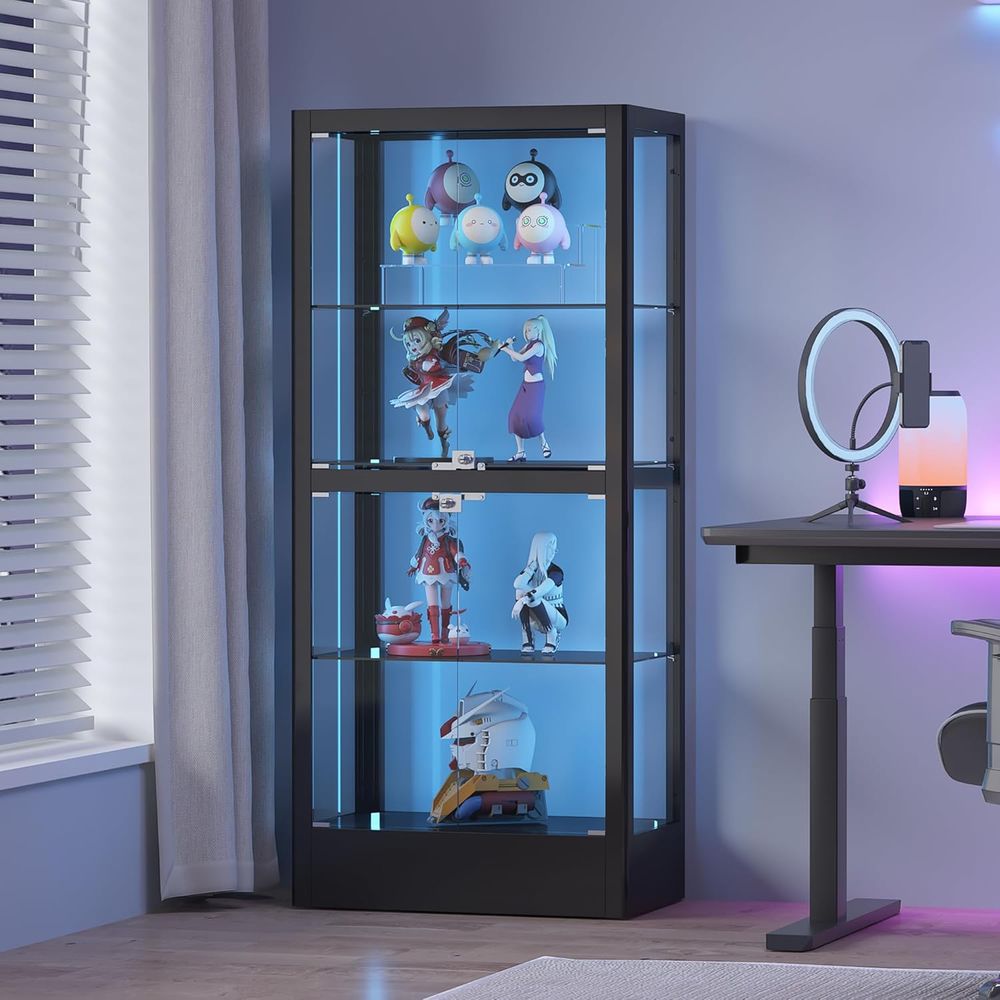 4-Sided Lockable Glass Display - Collectible Collection reseña y precio