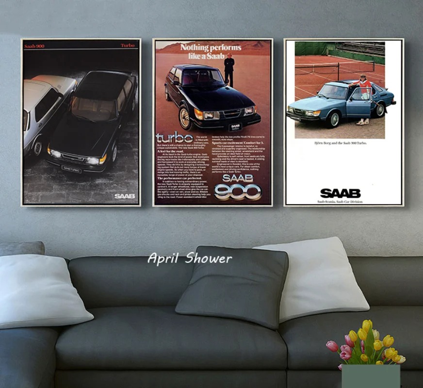 Classic Vintage Saab 900 Turbo - Vintage Collectible Posters reseña y precio
