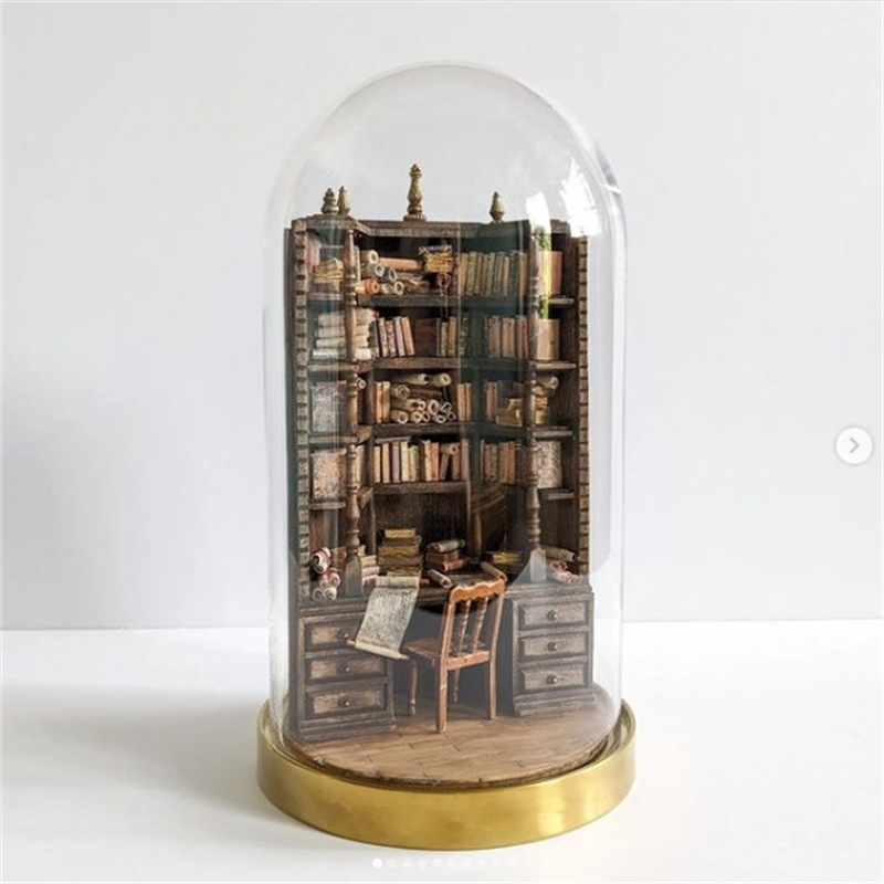 Miniature Bookcase Bookshelf D - Vintage Collectible Glass reseña y precio