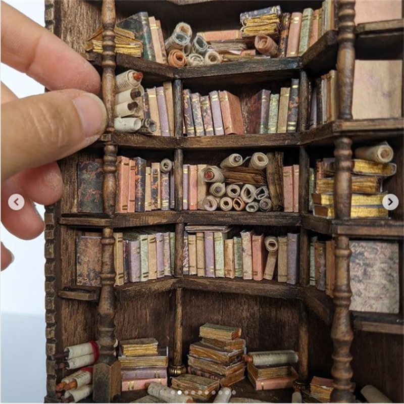 Miniature Bookcase Bookshelf D - Vintage Collectible Glass reseña y precio