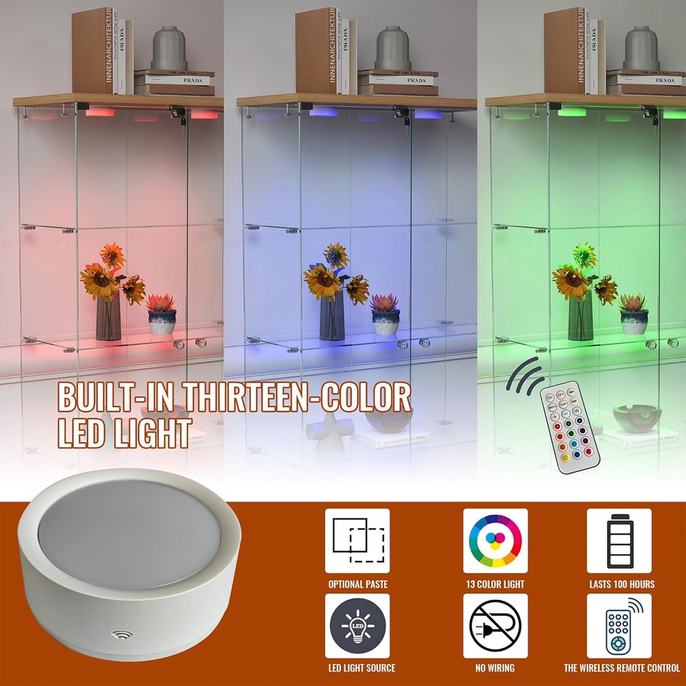 4-Tier Glass Cabinet with LED  - Collectible Collection reseña y precio