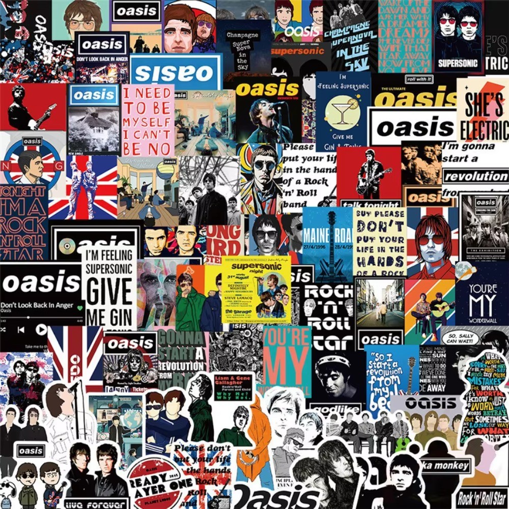 Oasis British Rock Band Sticke - Vintage Collectible Posters reseña y precio