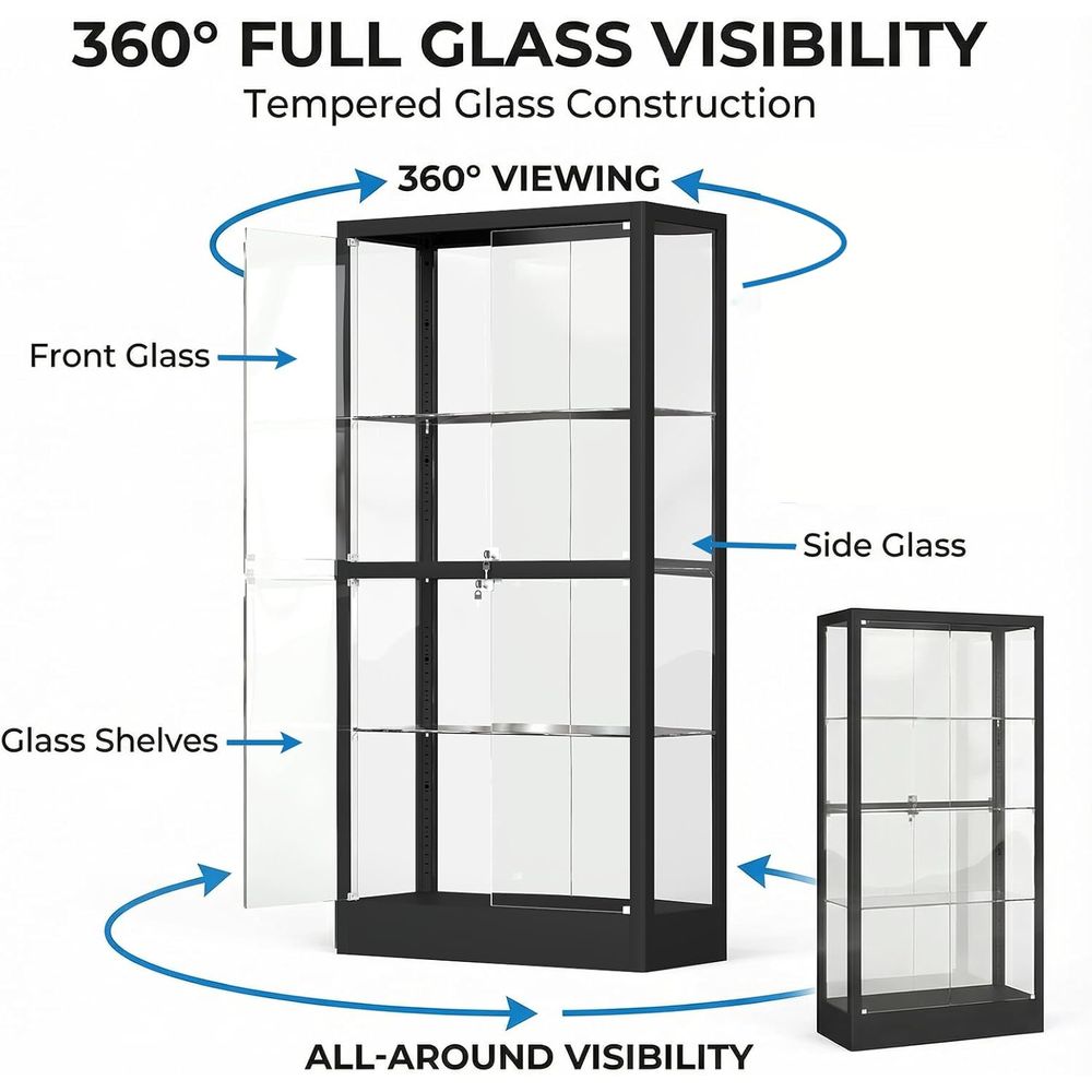 65 H 4-Tier Glass Display Cabi - Collectible Collection reseña y precio