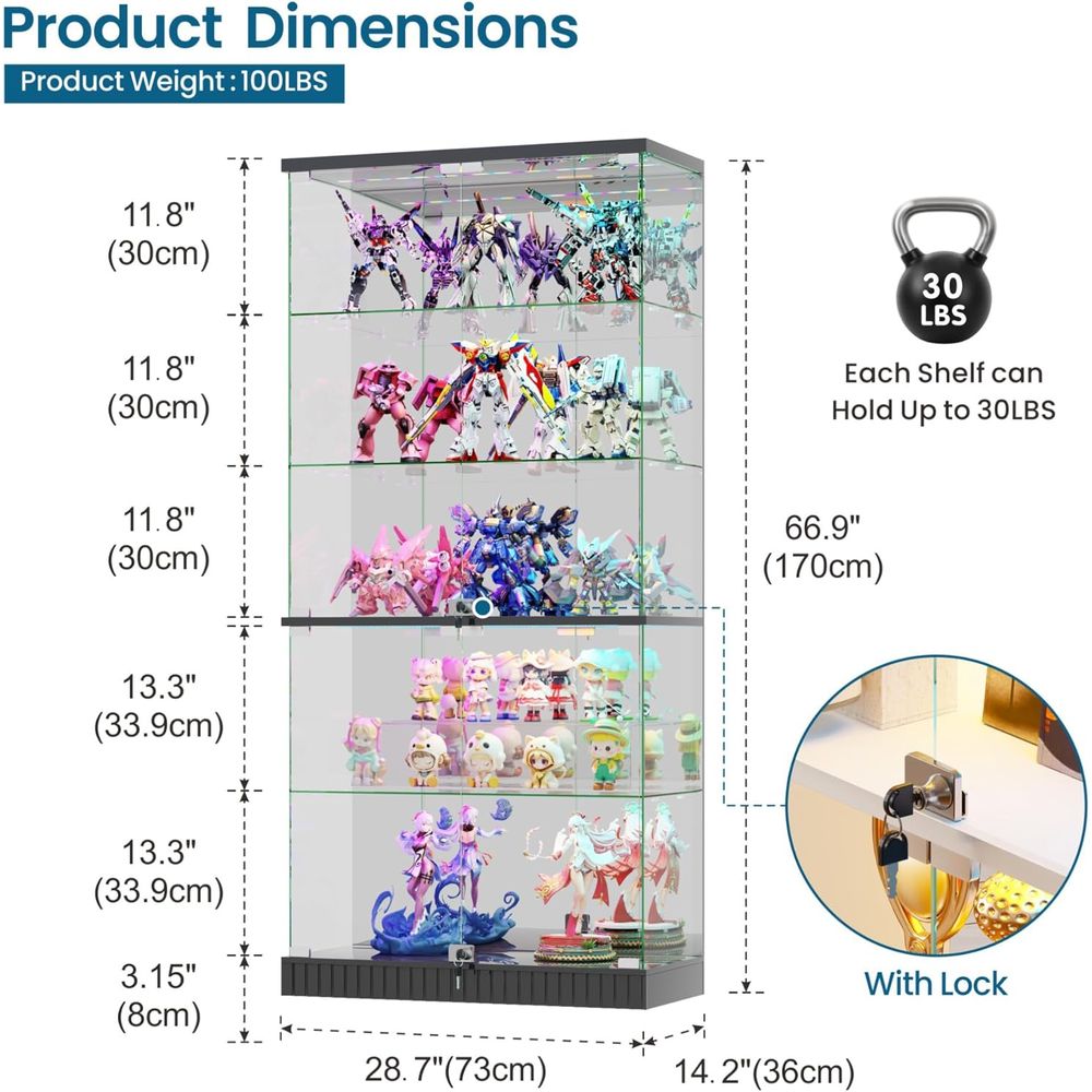 LED-Illuminated 5-Tier Lockabl - Collectible Collection reseña y precio