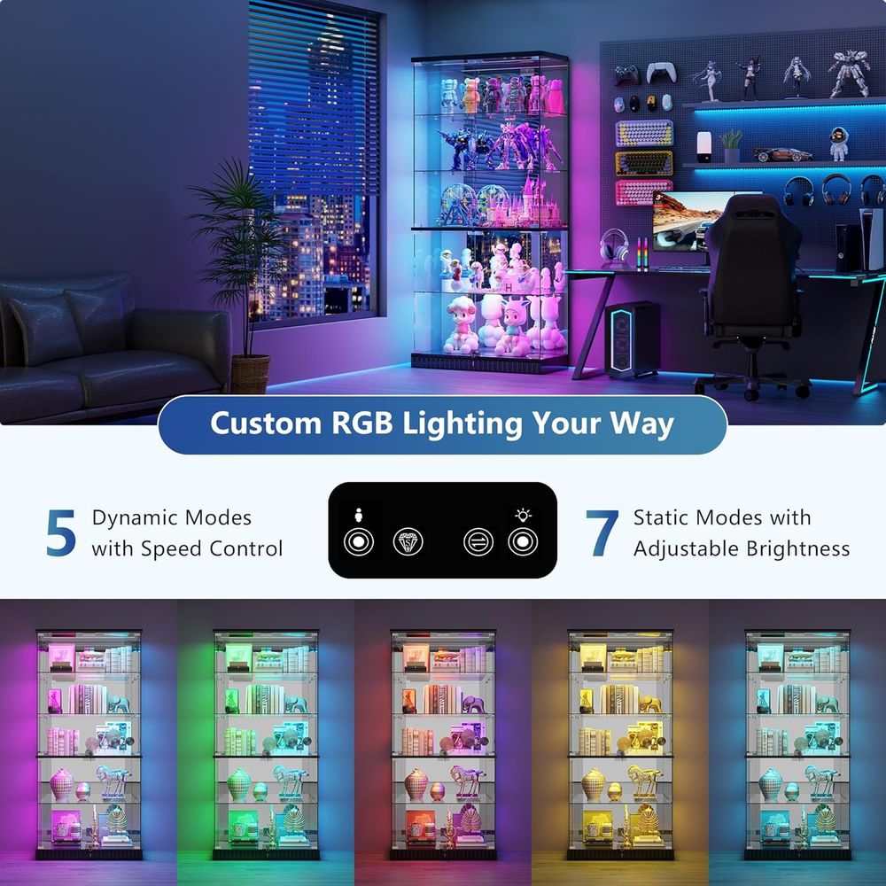 LED-Illuminated 5-Tier Lockabl - Collectible Collection reseña y precio