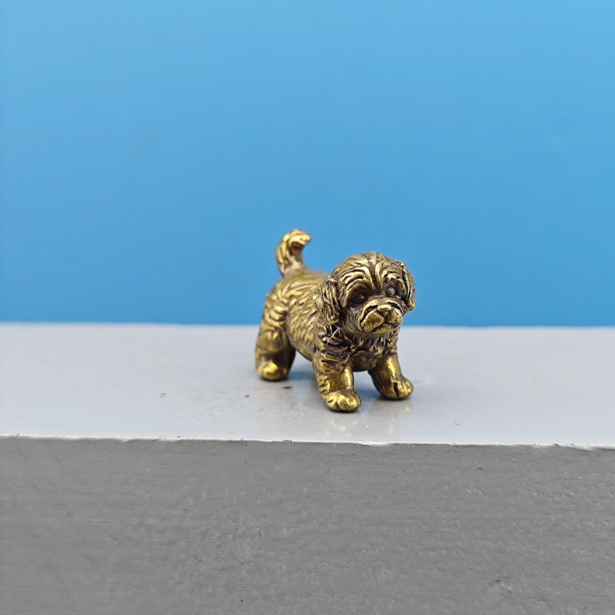 Mini Brass Dog Statue French B - Vintage Collectible Bears reseña y precio