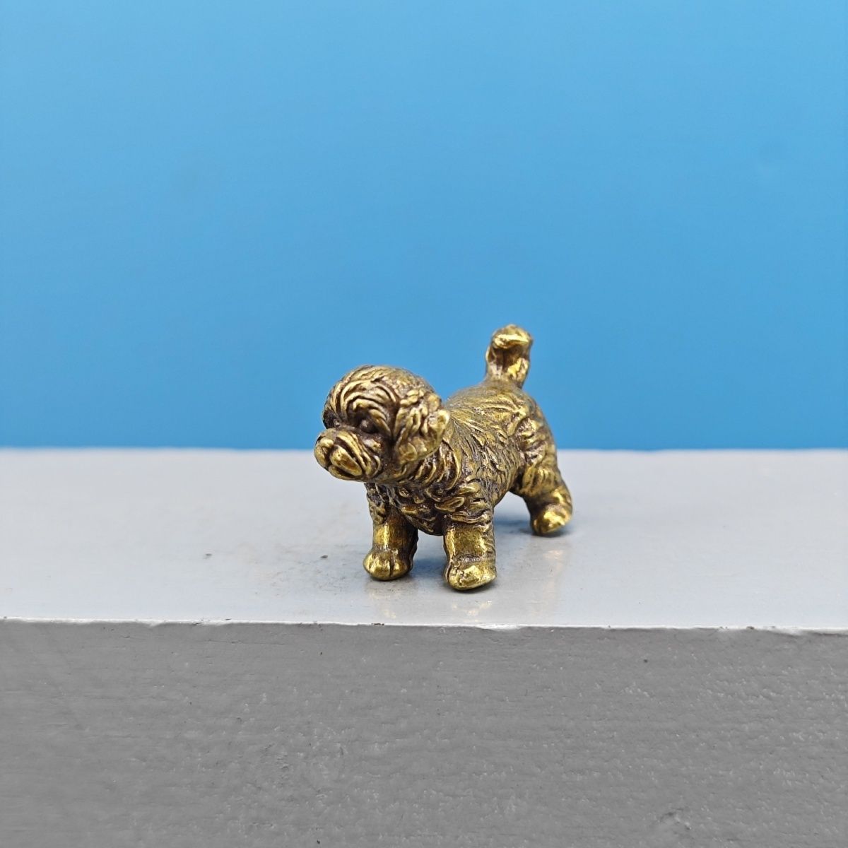 Mini Brass Dog Statue French B - Vintage Collectible Bears reseña y precio