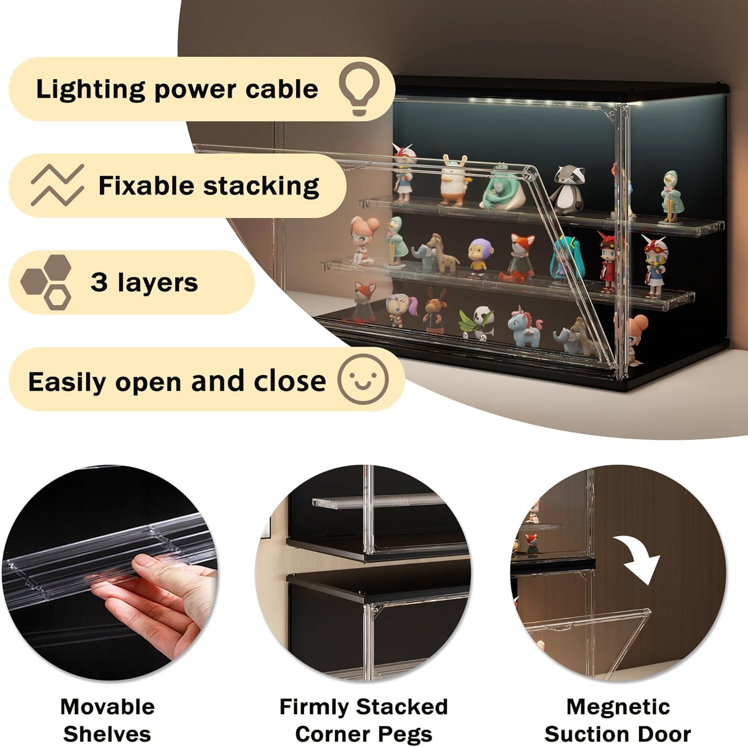 3-Tier Stackable LED Display C - Collectible Collection reseña y precio